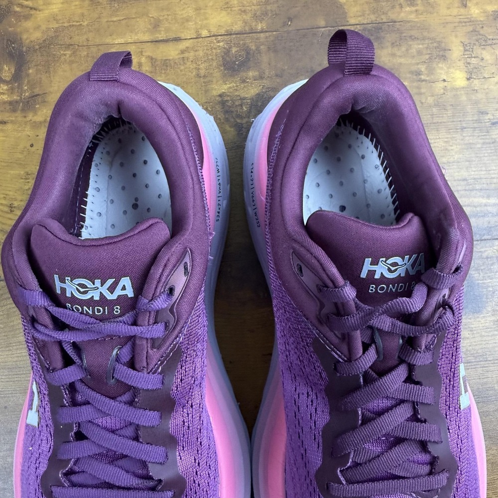 Hoka One One Bondi 8 Shoes Womens Size 9.5 Purple Running Cushioned 1127952 - Picture 5 of 13